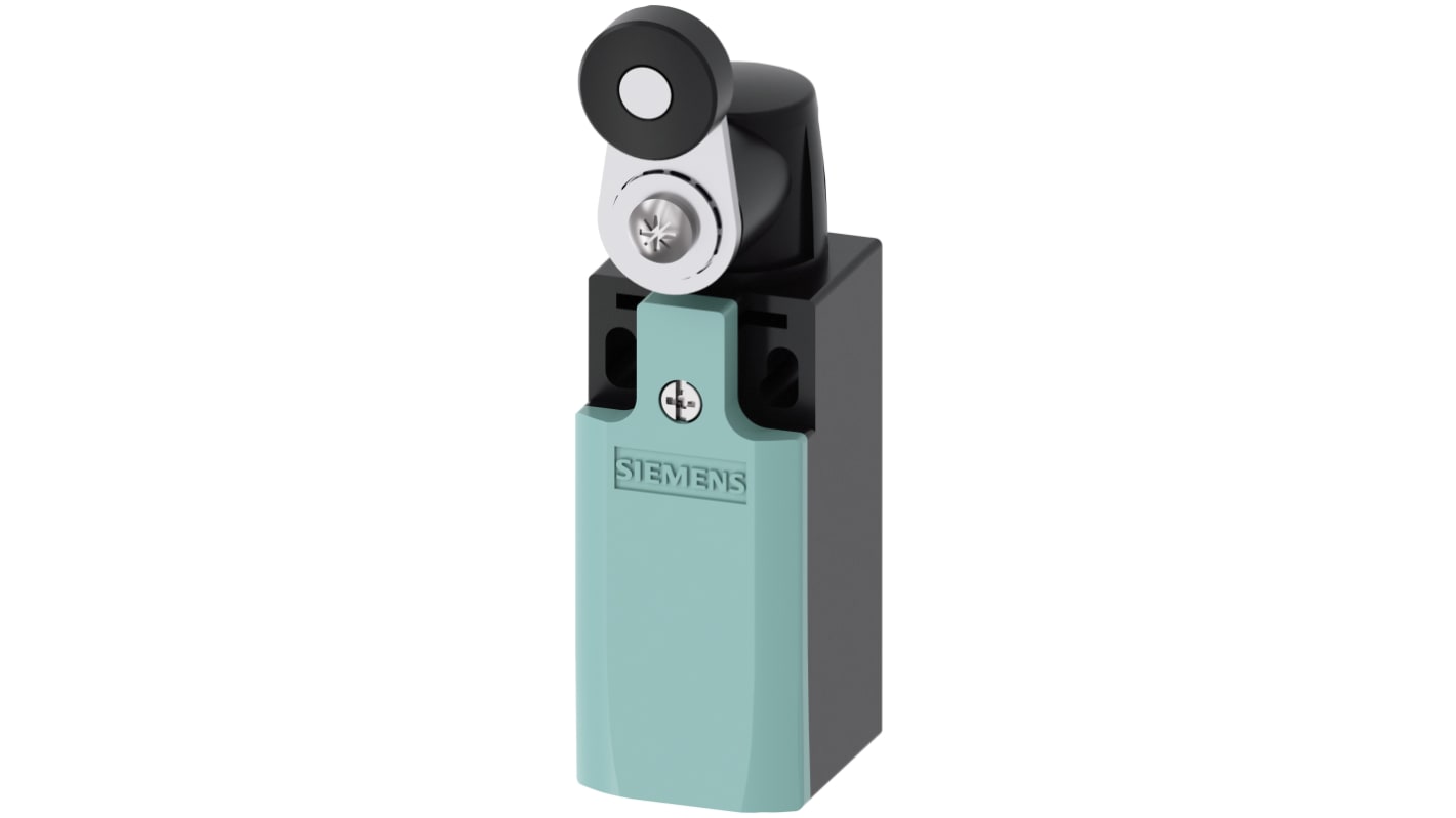 Siemens interruttore di fine corsa con leva a rullo, configurazione NO/NC, dimensioni 31mm x 33mm x 68mm, grado di protezione IP66, montaggio universale.