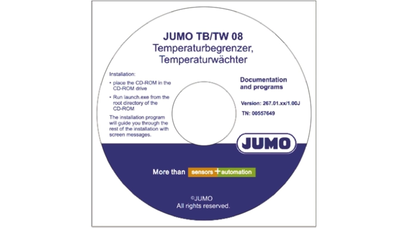 Jumo Setup-Programm TW/TB 08, software per il controllo della temperatura, montaggio a pannello, grado di protezione IP65.
