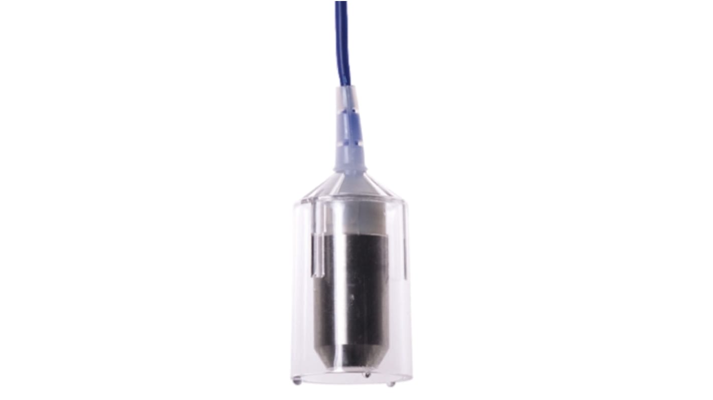 Finder 072.02.06, relè di monitoraggio per liquidi conduttivi, montaggio verticale su guida DIN, corpo in acciaio inox, cavo 6m.