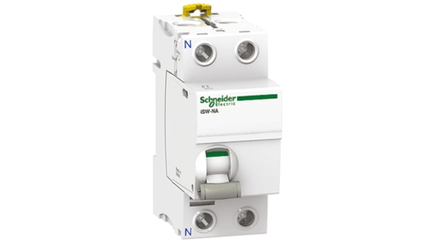 Interruttore di isolamento Schneider Electric A9S70663, 1P, 63A, IP20. Sicuro, con VisiSafe e opzioni di maniglia rotante.