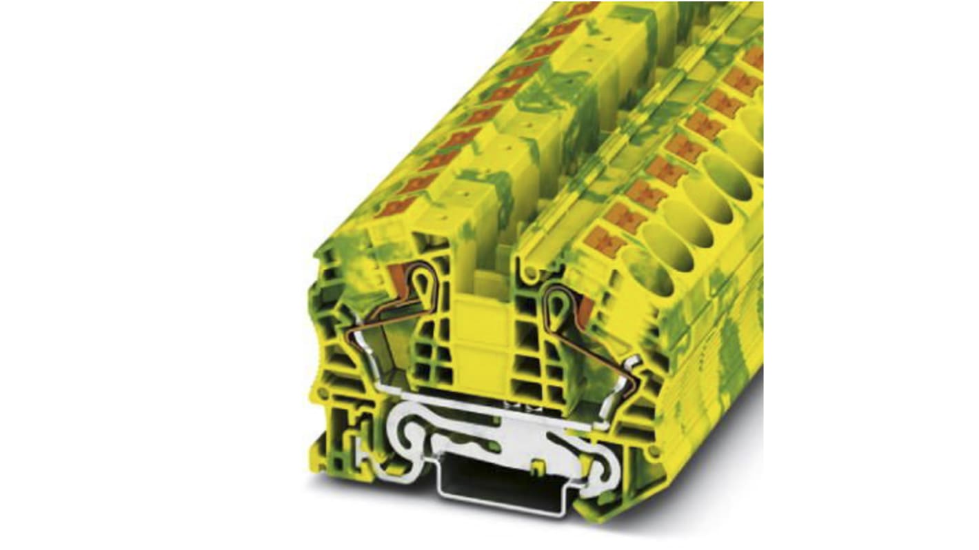 Morsettiera di messa a terra Phoenix Contact, modello PT 16 N-PE - 3212147. Protezione correnti laterali, connettori a innesto, resistente agli agenti chimici. Ideale per rack industriali.