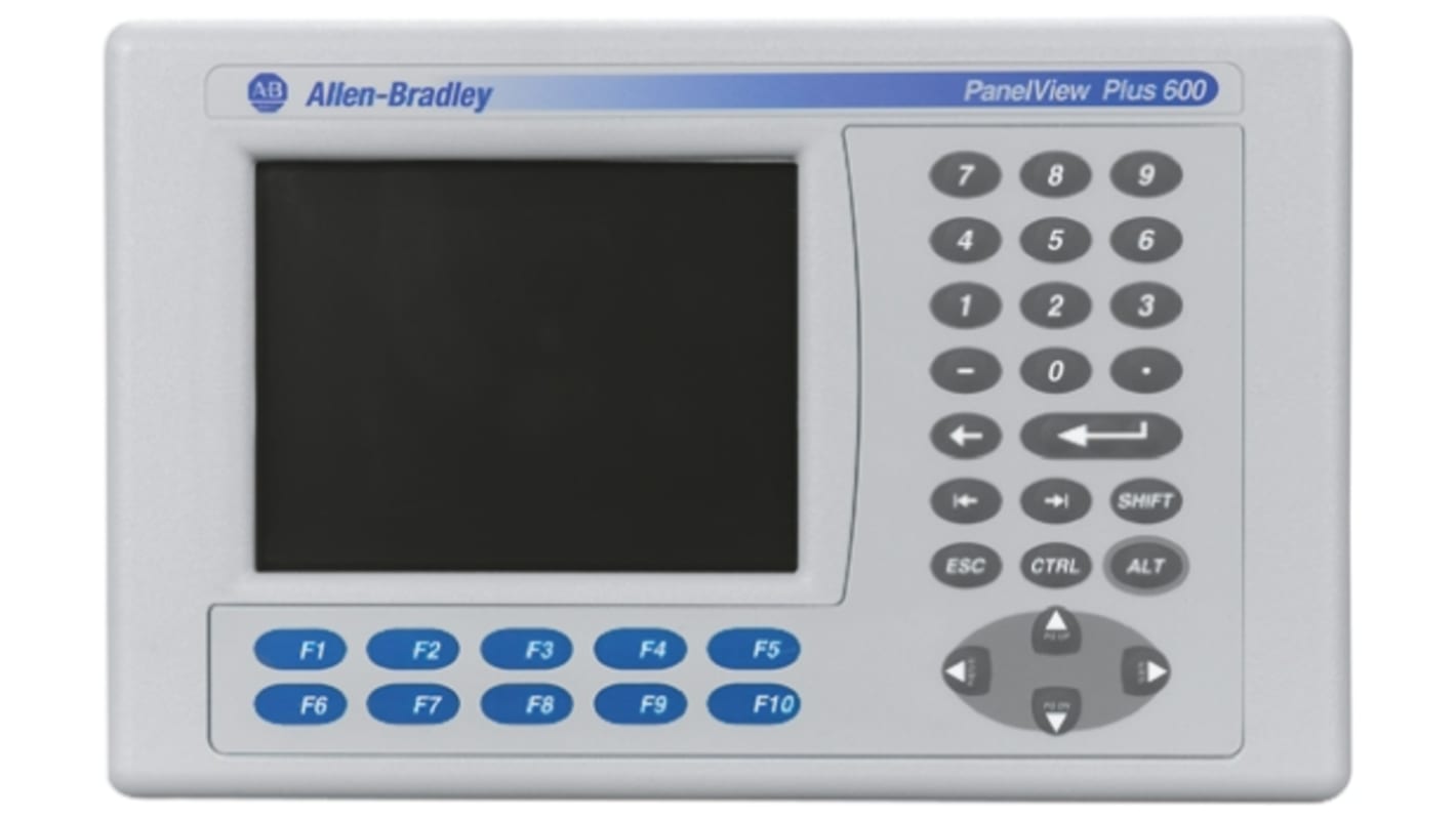 Allen Bradley 2711P-K6C20A8, terminale HMI touch screen 5,7", risoluzione 320x240, IP66, 256 MB memoria, 185x152x90 mm.