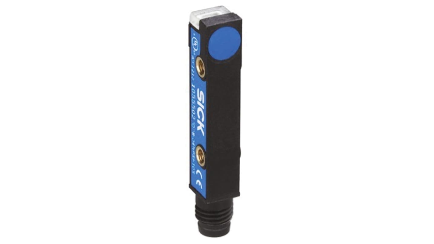 Sensore di prossimità NPN Sick IQ08-02BNSKW2S, induttivo, 2 mm, IP67/IP68, montaggio a filo, dimensioni 40x8.1x8 mm.