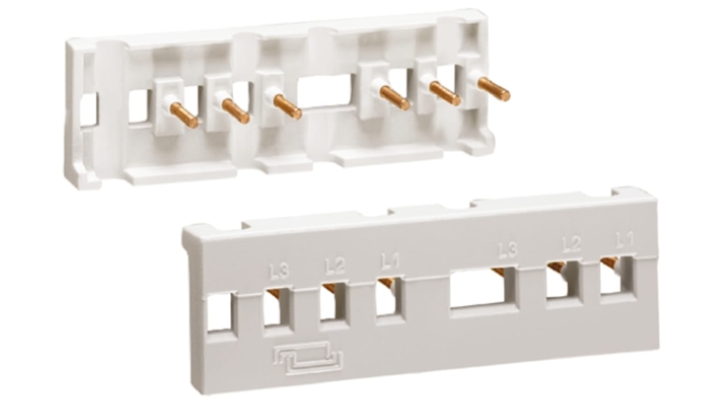 Kit di montaggio Lovato BFX3231 per contattori BF26A-BF38A, quattro poli, con dispositivi di blocco meccanico.
