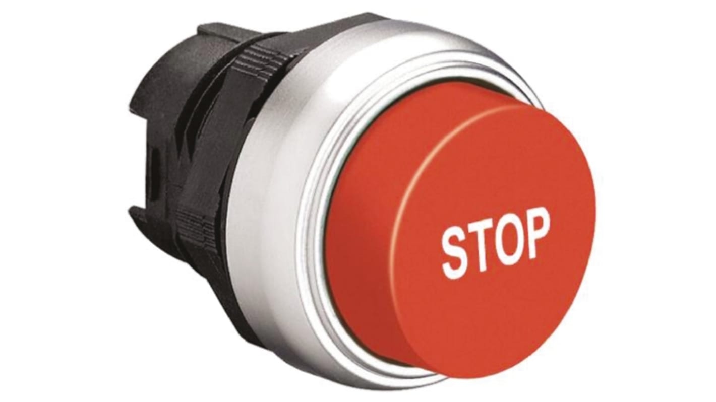 Attuatore pulsante Lovato LPCB2134, rosso, diametro 22mm, ritorno a molla, grado di protezione IP66/IP67/IP69K.