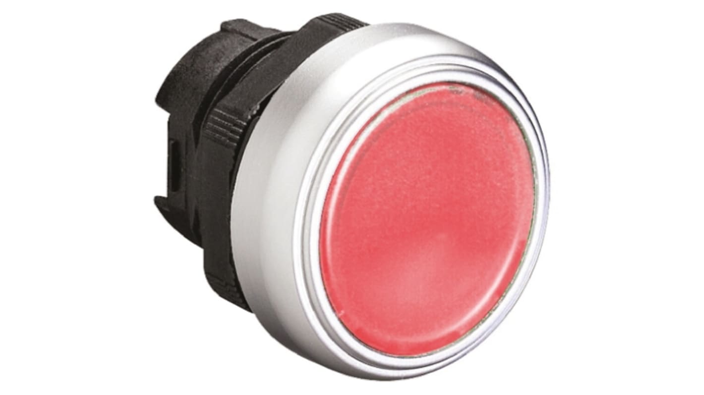 Attuatore pulsante Lovato LPCBL104, rosso, diametro foro 22 mm, grado di protezione IP66/IP67/IP69K, montaggio a scatto.