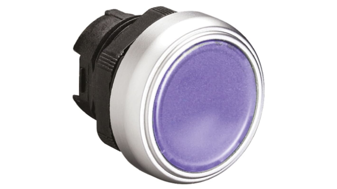 Attuatore pulsante Lovato LPCBL106, blu, diametro foro 22mm, ritorno a molla, grado di protezione IP66/IP67/IP69K.