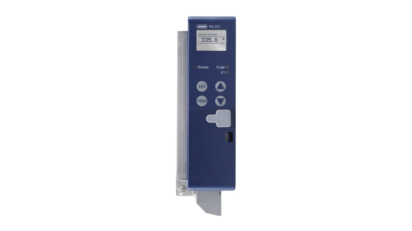Jumo Setup-Programm TYA-201/202, software per controllo temperatura con accessori per montaggio su guida DIN.
