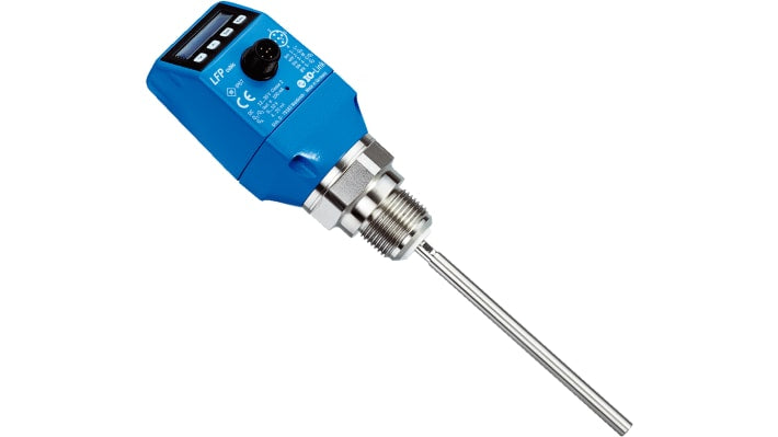 Sensore di livello radar Sick LFP2000-A4NMB, montaggio verticale, intervallo 2000 mm, uscita 0-10 V e 4-20 mA. Grado di protezione IP67.