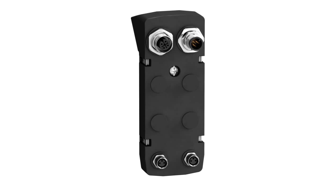 Modulo di collegamento Schneider Electric VW3M9203 per controllo servoassistito, con interfaccia M8/M12 e funzione di sicurezza integrata.