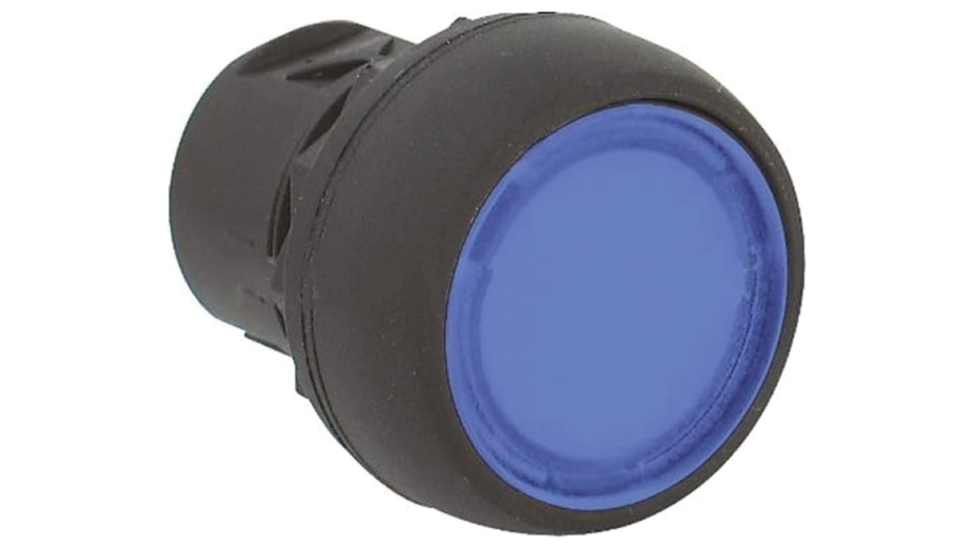 Pulsante 800FP-LF6 Allen Bradley, Serie 800F, Blu, Attivazione Instabile, IP65, Diametro Foro 22mm. Profilo Basso per Montaggio a Pannello.