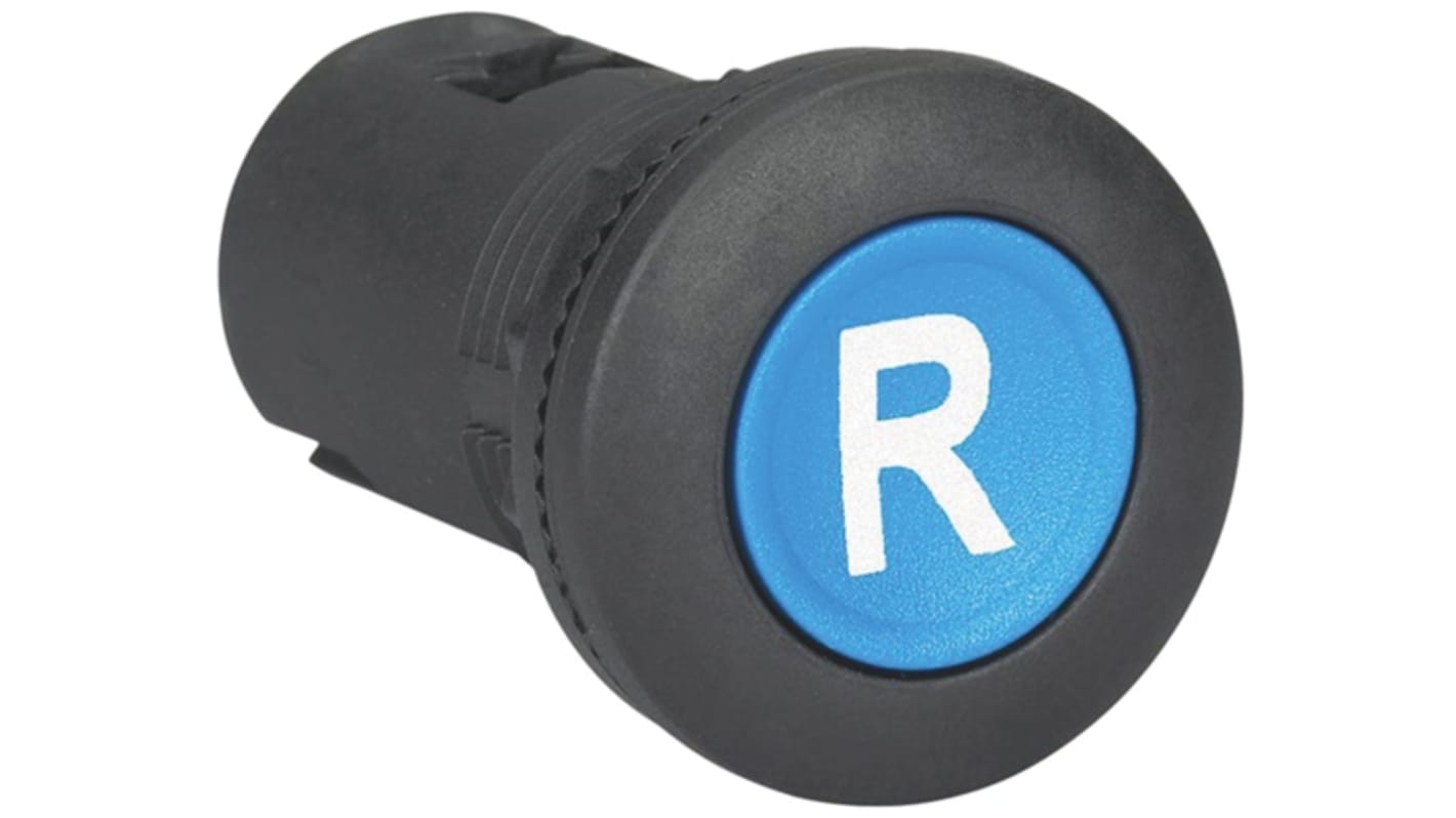 Attuatore pulsante Reset Allen Bradley 800FPR611, diametro foro 22 mm, colore blu, protezione IP65, vita meccanica 10 milioni di cicli.