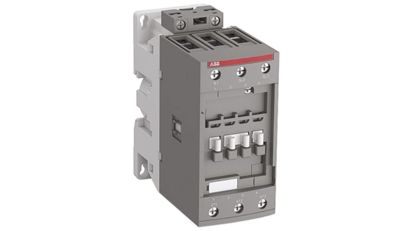 Contattore ABB 1SBL407001R4100 AF96-30-00-41, 3 poli, 130 A, bobina 24-60 V c.a., dimensioni 125.5 x 70 x 116 mm.