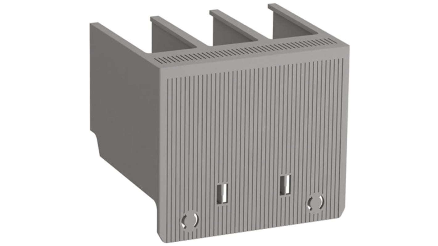 Coperchio morsetto ABB LT140-30L per contattore AF370, include protezioni e dispositivi di blocco meccanico.