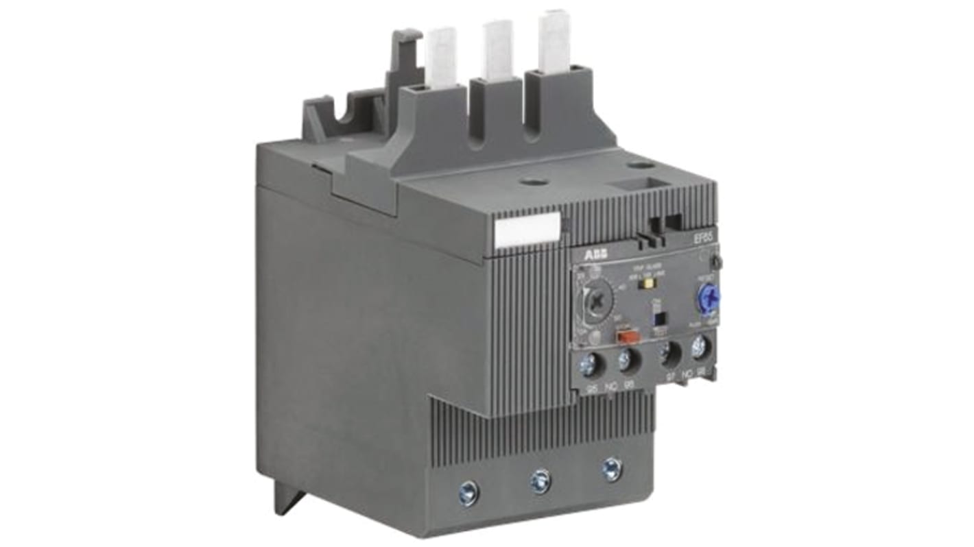 Relè di sovraccarico elettronico ABB 1SAX331001R1101 EF65-70, 70 A, 6 A contatto, dimensioni 105.2 x 105.2 x 70 mm.