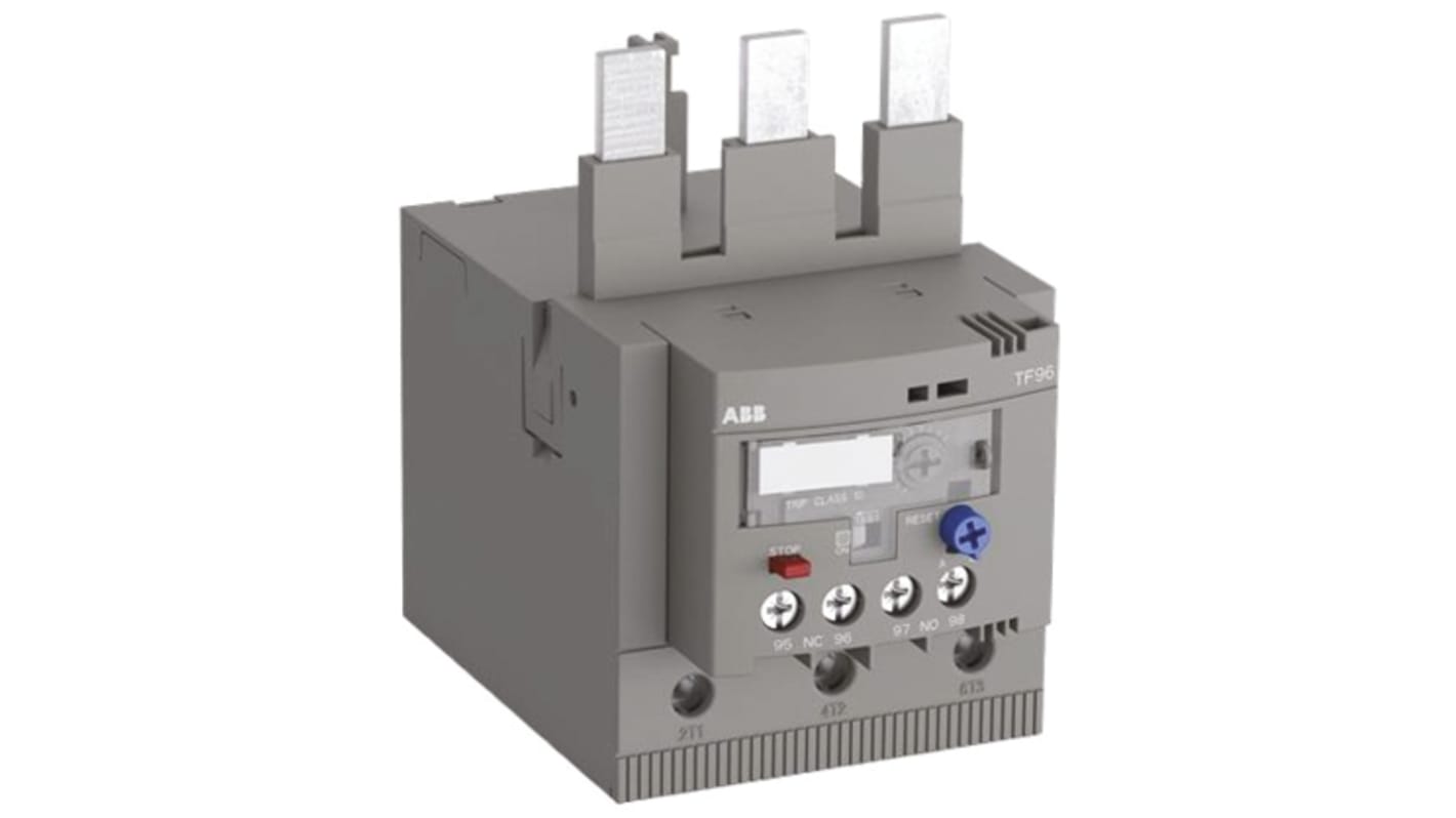 Relè di sovraccarico termico ABB 1SAZ811201R1001 TF65-28, 28 A, 1 NO + 1 NC, dimensioni 87.7 x 106.9 x 64.9 mm, temperatura -25 a 60 °C.