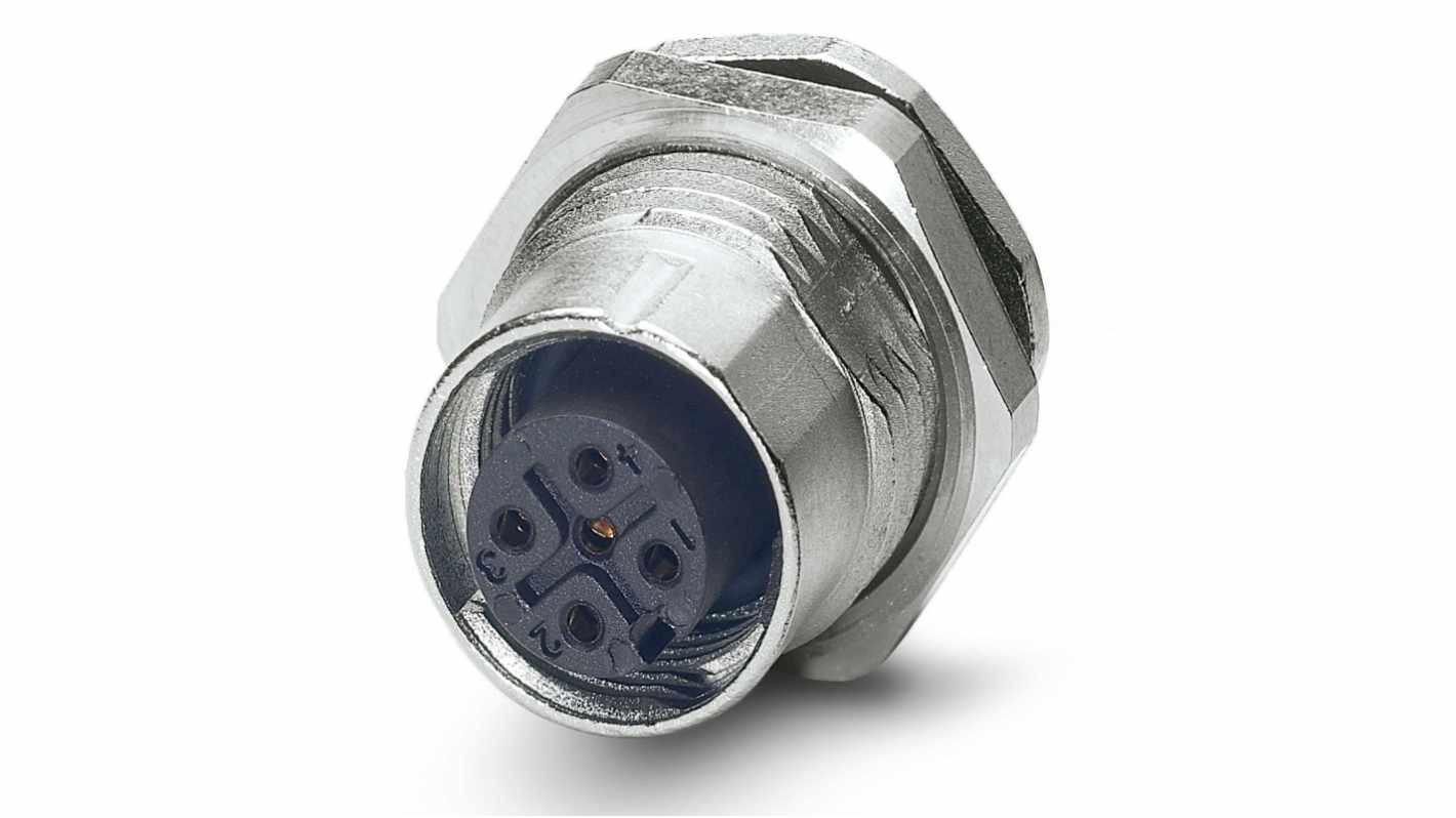 Connettore circolare Phoenix Contact Speedcon M12 per montaggio a filo, protezione IP67, collegamenti a saldare. Ideale per applicazioni industriali e robotica.