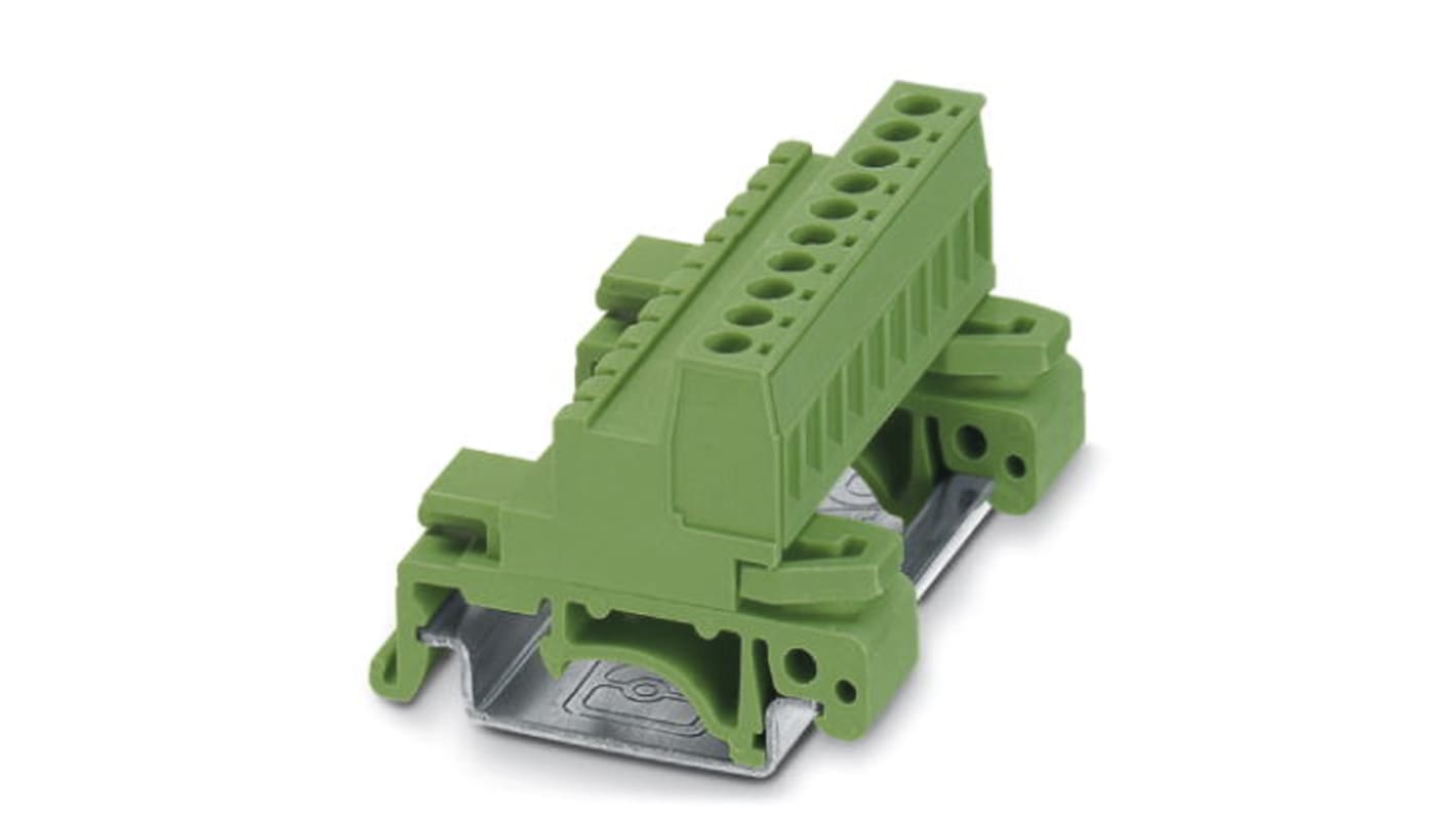 Morsettiera per guida DIN Phoenix Contact 1765768 in poliammide, passo 5 mm, 10 vie, contatti placcati in stagno. Adatta per cavi 30-12 AWG.
