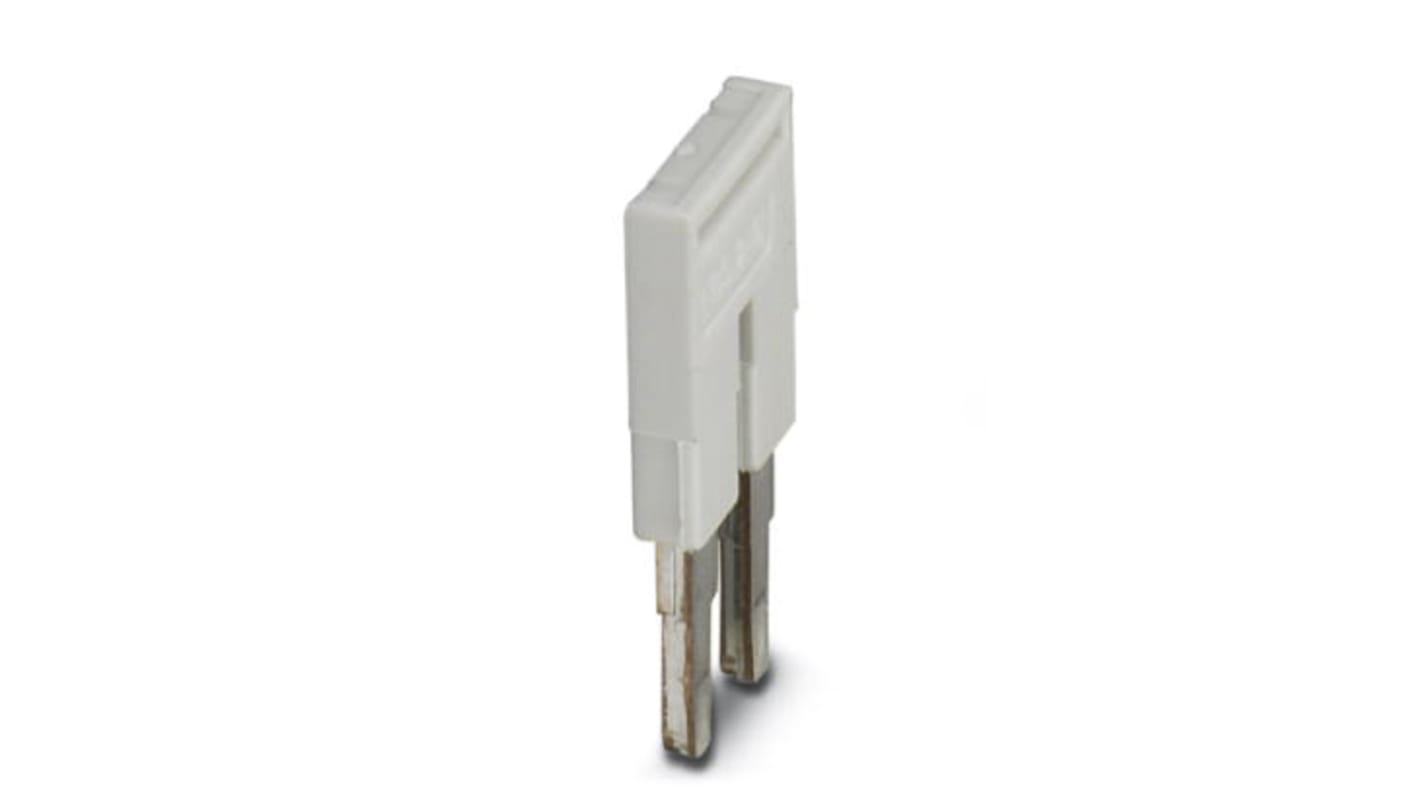 Barra a ponticello Phoenix Contact FBS2-5 GY (3038969) per morsettiere CLIPLINE. Passo 3,5 mm, corrente massima 16A. Ideale per connessioni rapide.