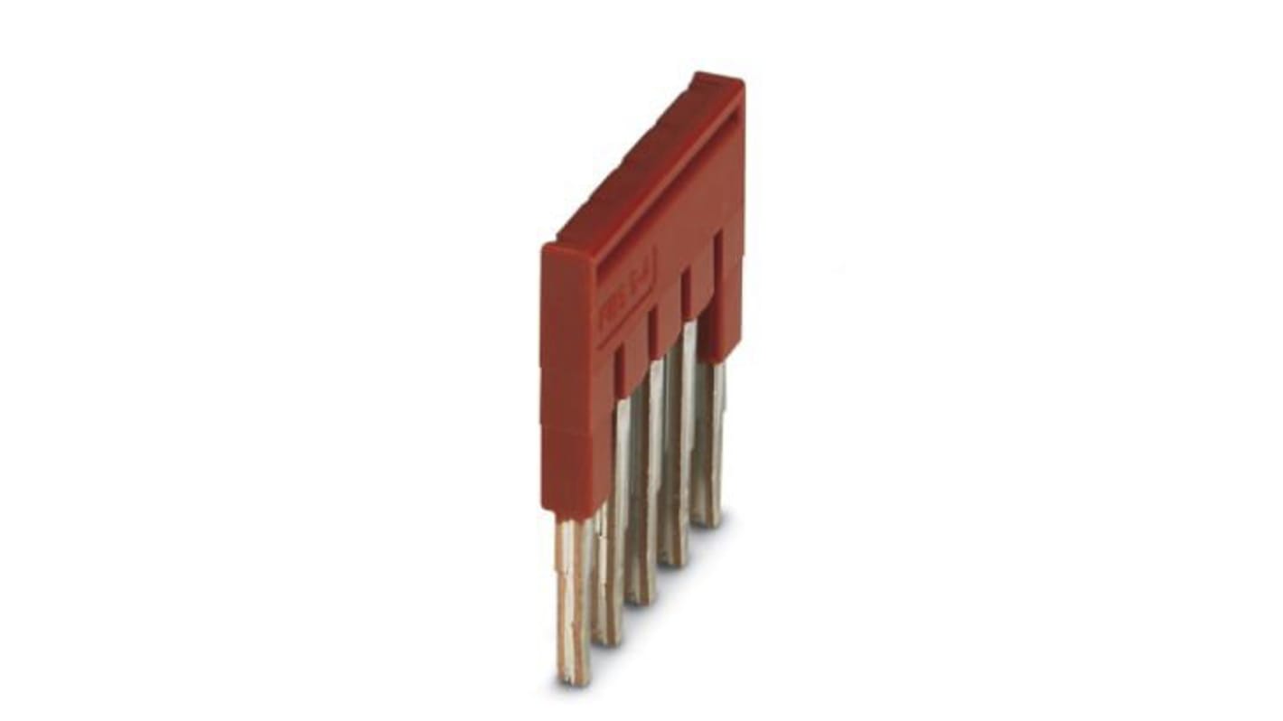 Barra a ponticello Phoenix Contact FBS5-4 (cod. 3030145) per morsettiere CLIPLINE. Corrente massima 41A, facile inserimento dei terminali.
