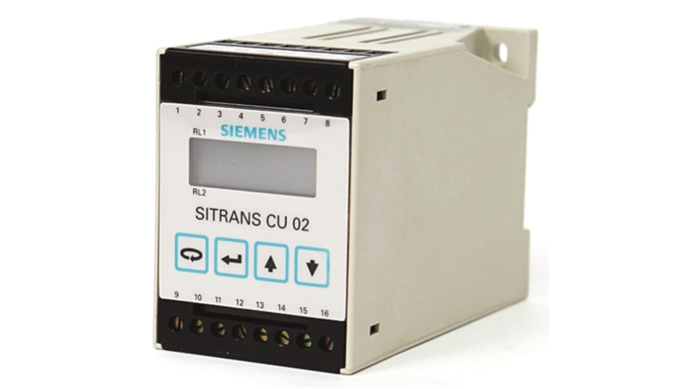 Modulo di comando Siemens 7MH7562-4AA per sensori acustici, montaggio su guida DIN, ingressi 0-10 V, uscite relè programmabili.