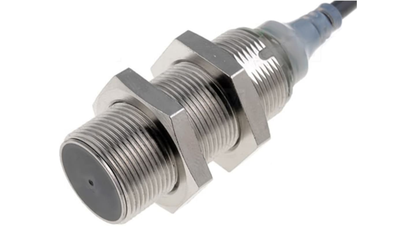 Omron E2A-M18KS08-WP-B2 2M, sensore di prossimità cilindrico PNP M18 x 1, rilevamento 8 mm, IP67, alimentazione 12-24 V c.c.