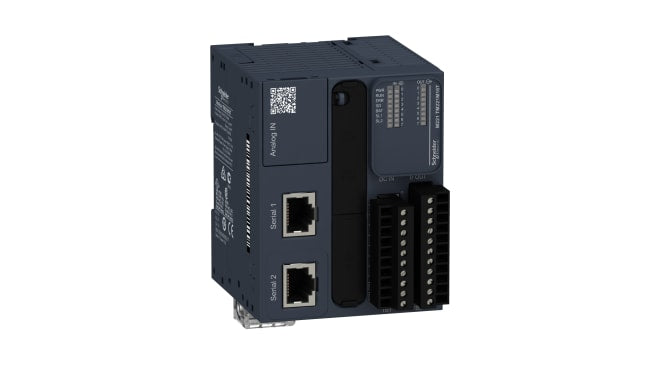 Schneider Electric TM221M16T, CPU PLC Modicon M221, 16 I/O, montaggio a pannello, dimensioni 90x70x70mm, interfaccia Mini USB.