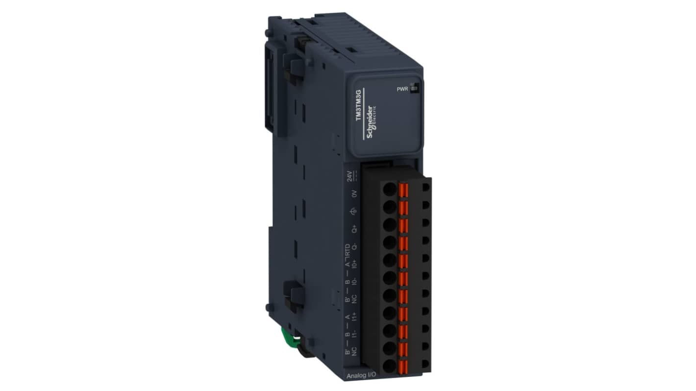 Modulo I/O PLC Schneider Electric TM3TM3G, compatibile con Modicon M221, M241 e M251, dimensioni 90 x 23,6 x 70 mm.