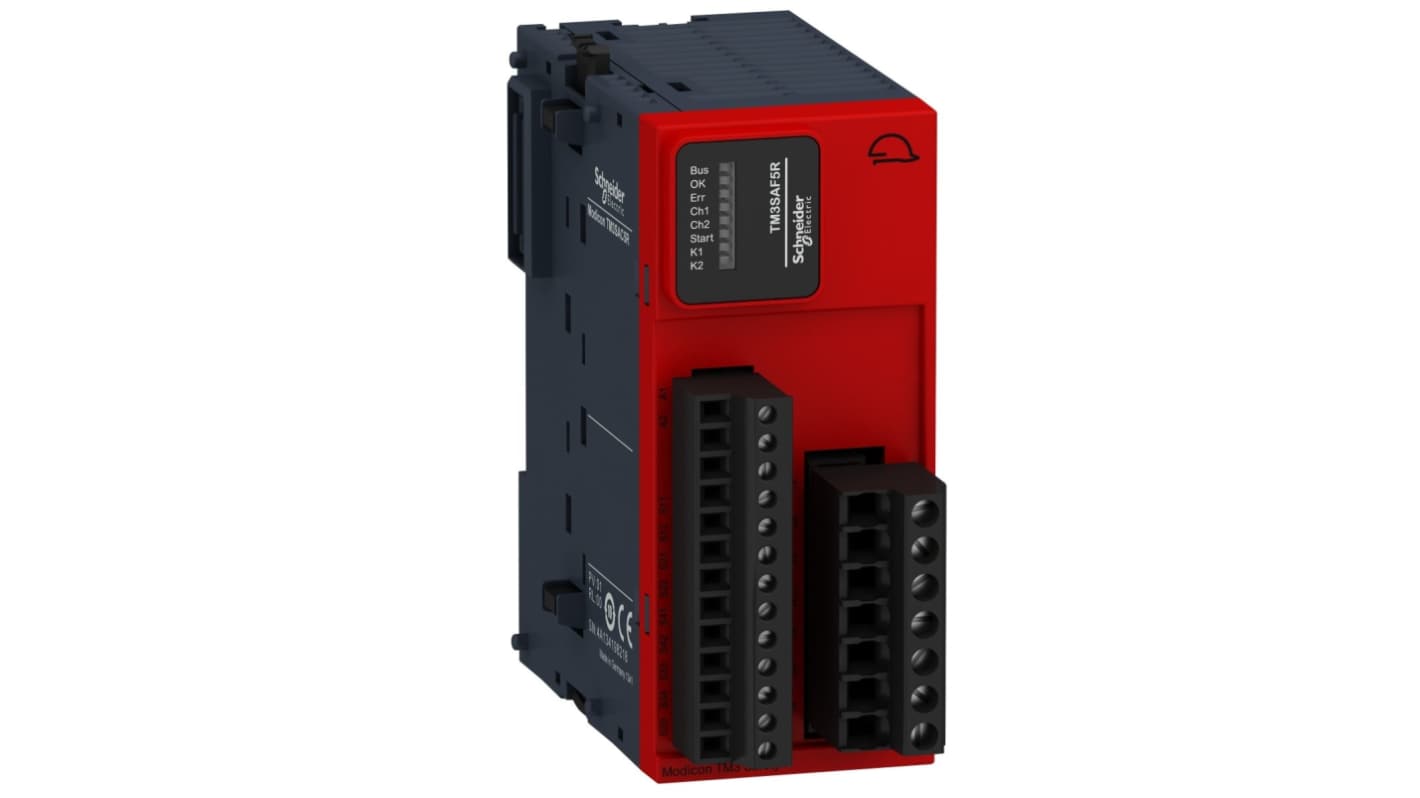 Modulo di espansione PLC Schneider Electric TM3SAF5R, 3 contatti NA, dimensioni 94 x 43,7 x 73 mm, alimentazione 24 V c.c.