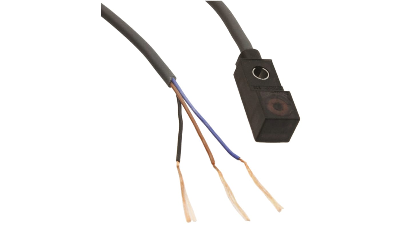 Omron E2S-W23 1M, sensore induttivo NPN, rilevamento 2,5 mm, IP67, montaggio non a filo, dimensioni 20x8x7,8 mm.