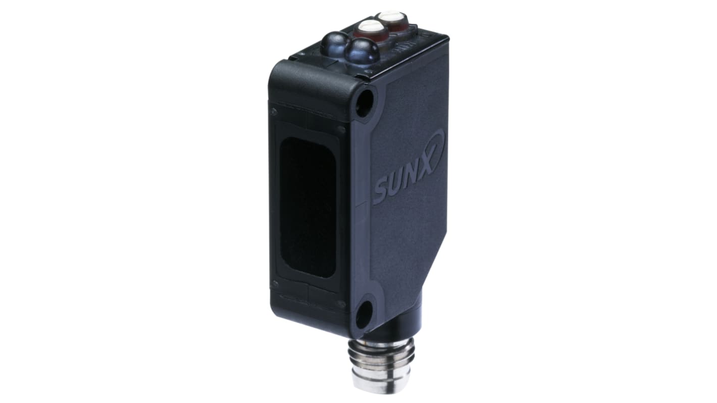 Sensore fotoelettrico rettangolare Panasonic CX-442-P-Z, rilevamento 800 mm, uscita PNP, grado di protezione IP67.