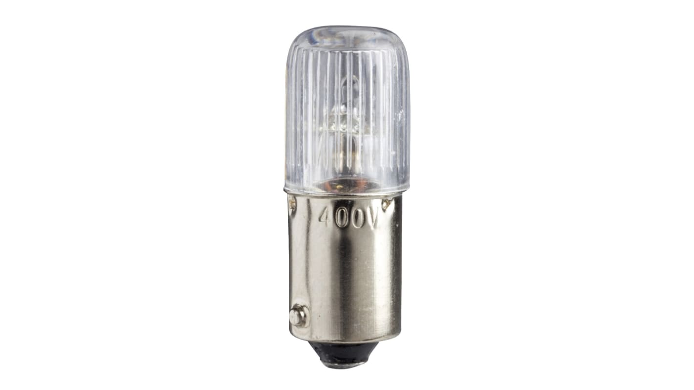 Lampadina neon BA9S Schneider Electric DL1CF110, tensione 110 V, compatibile con torrette XVB e XVD, dimensioni 11 mm x 28 mm.