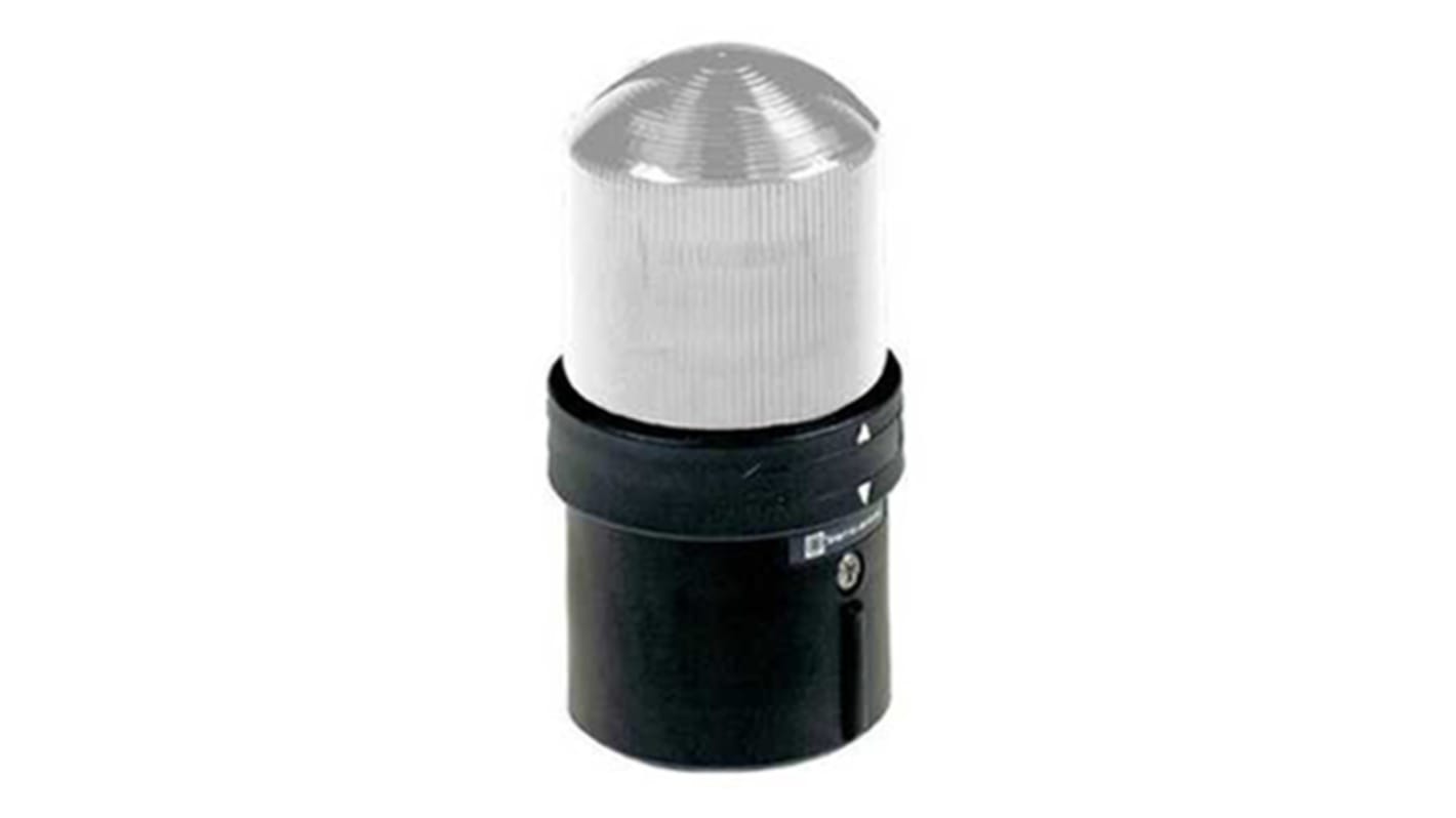 Segnalatore fisso Schneider Electric XVBL37, luce fissa trasparente, montaggio su base, IP65, altezza 139 mm, diametro 70 mm.