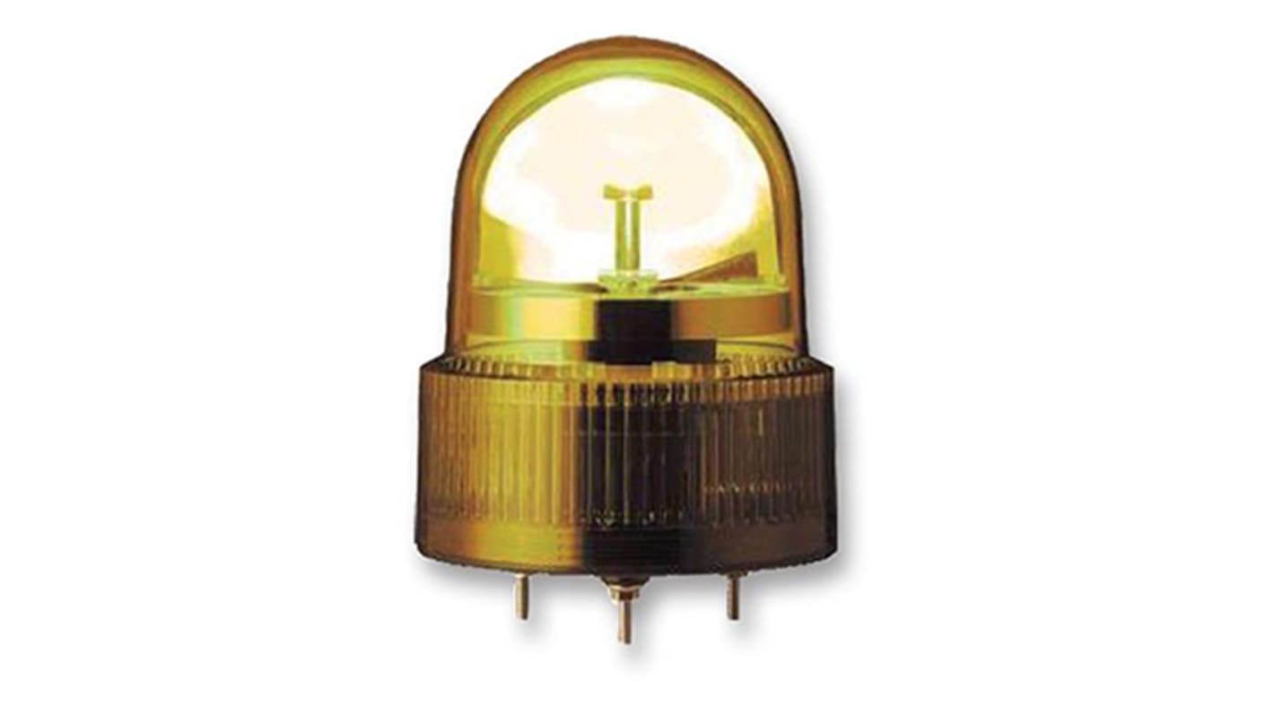 Segnalatore rotante LED ambra Schneider Electric XVR12B05, alimentazione 24 V, montaggio su base, protezione IP66, diametro 120 mm.