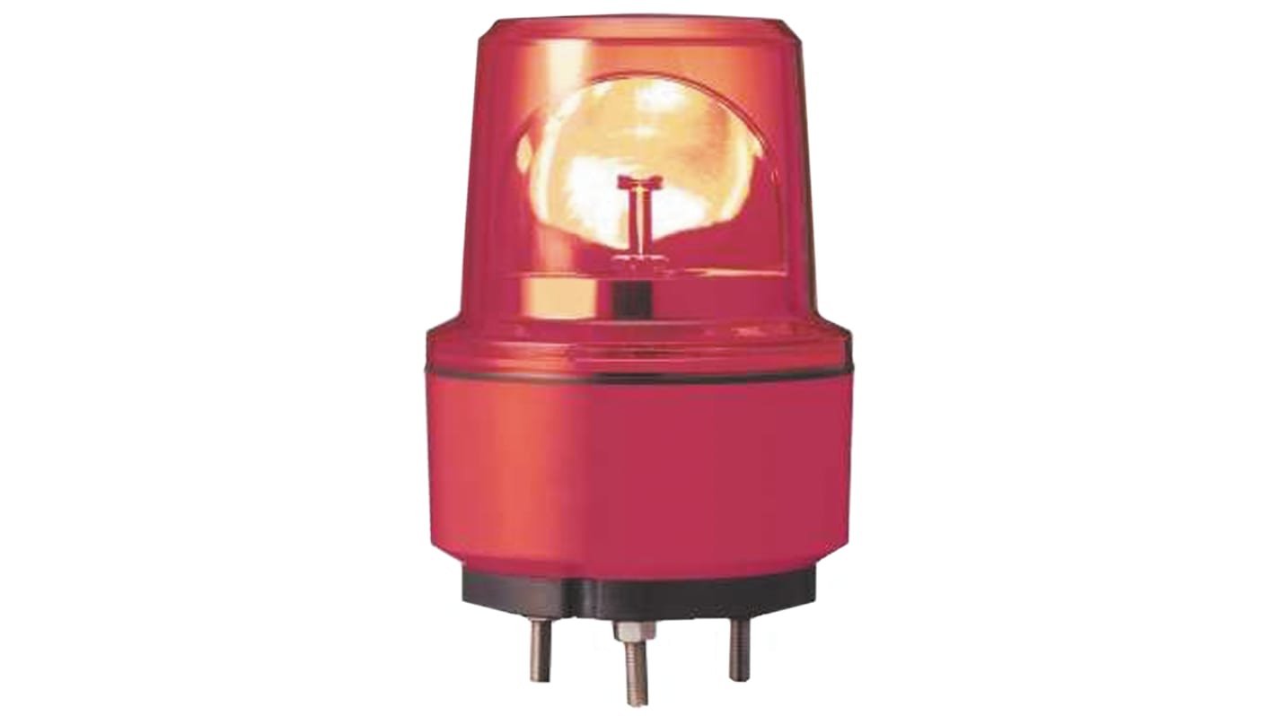 Schneider Electric XVR13B04, segnalatore rotante LED rosso, montaggio su base, diametro 130 mm, protezione IP66, tensione 24 V c.c.