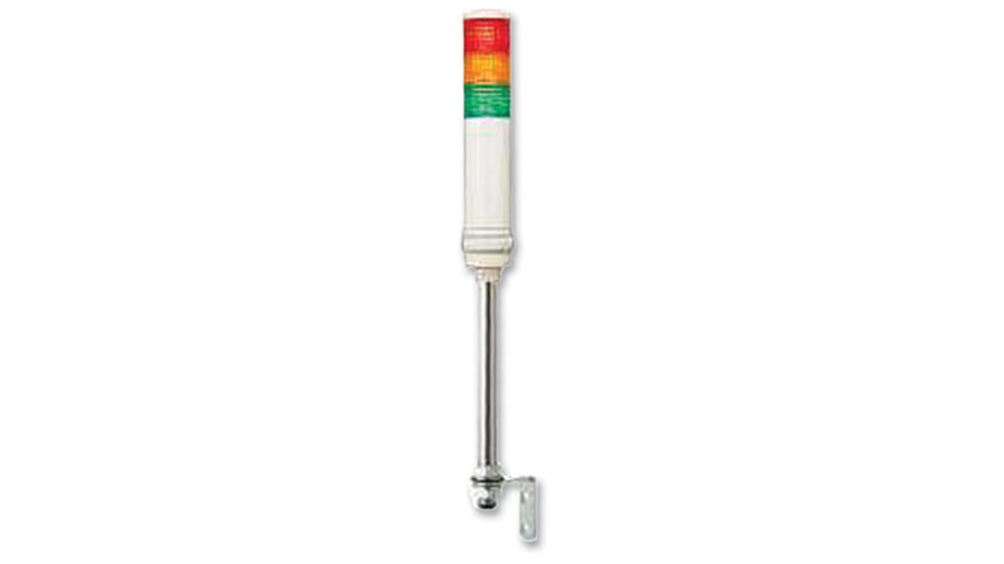 Torretta di segnalazione LED Schneider Electric XVC6M3, 3 elementi luminosi, montaggio su tubo, altezza 679.8 mm, pre-cablata.