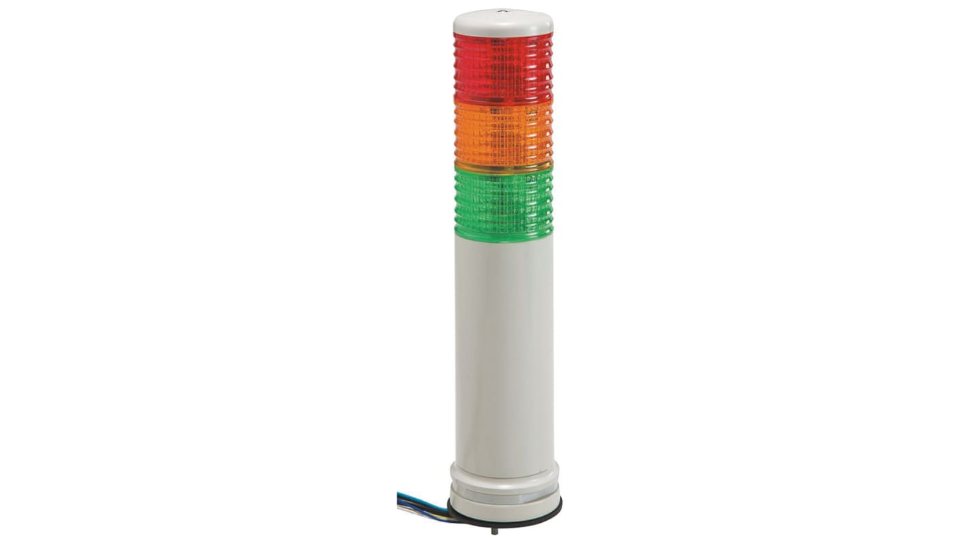 Torretta di segnalazione LED Schneider Electric XVC6M3K, 3 elementi luminosi, montaggio su base, altezza 312 mm, 100-240 V c.a.