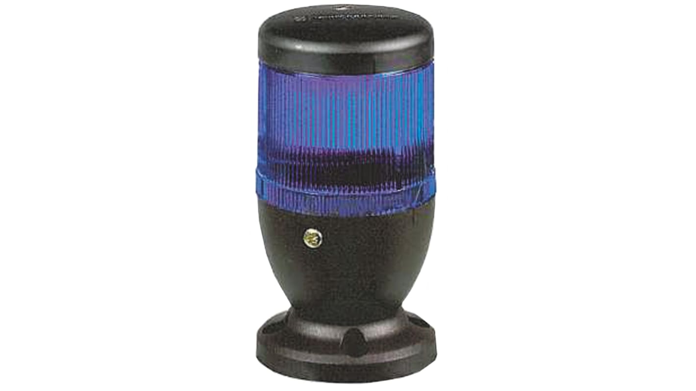 Segnalatore fisso blu Schneider Electric XVEL36, montaggio su base, alimentazione 240 V, visibilità 360°, grado di protezione IP42.
