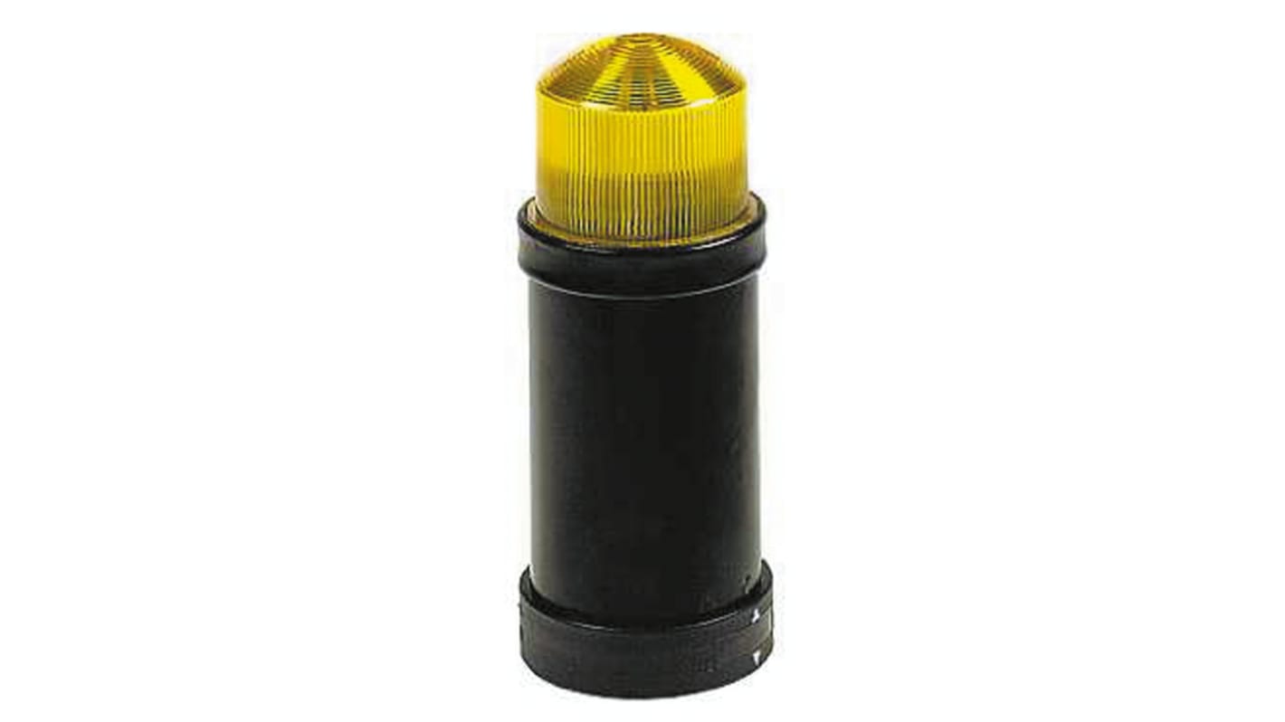 Segnalatore luminoso giallo Schneider Electric XVBC8B8, 24 V c.a./c.c., tecnologia LED, IP66, altezza 157 mm, diametro base 70 mm.