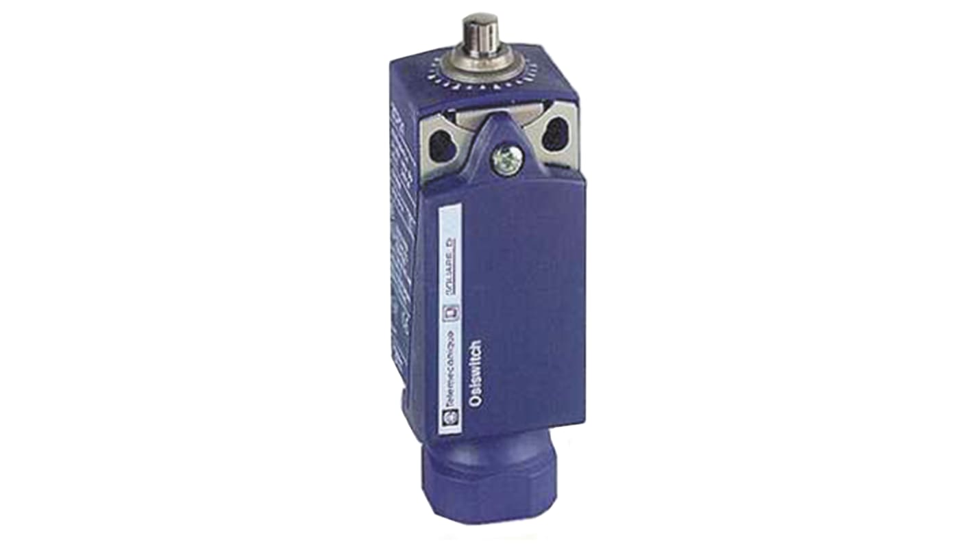 Interruttore di fine corsa Telemecanique XCKP2110N12, stantuffo NO/NC, protezione IP66/IP67, dimensioni 65mm x 31mm x 30mm.