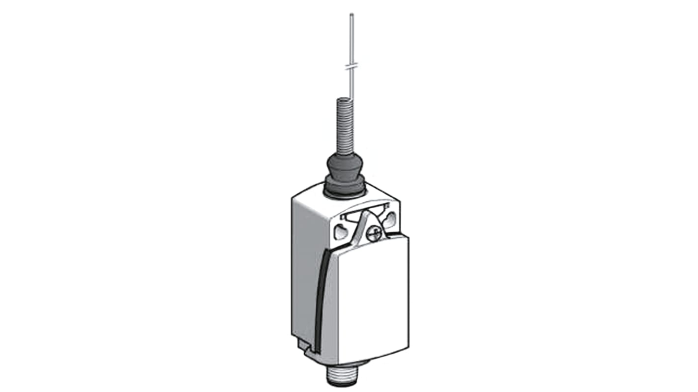 Interruttore di fine corsa Telemecanique Sensors XCKD2106M12, metallo, configurazione NO/NC, protezione IP66/IP67, dimensioni 65mm x 31mm x 30mm.