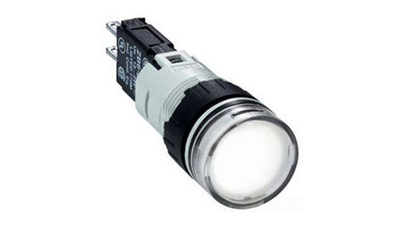 Spia LED rotonda Schneider Electric, montaggio a pannello, IP65, diametro foro 16 mm, tensione 12-24 V c.a./c.c. o 120 V c.a.
