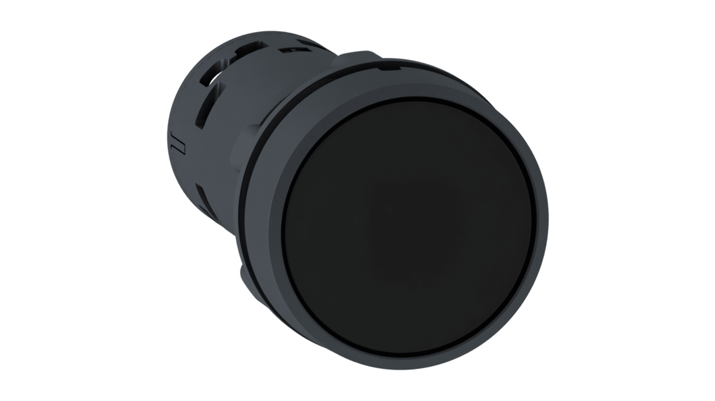 Pulsante SPDT rotondo Schneider Electric XB7NH21, montaggio a pannello, diametro 22 mm, colore nero, per applicazioni industriali.