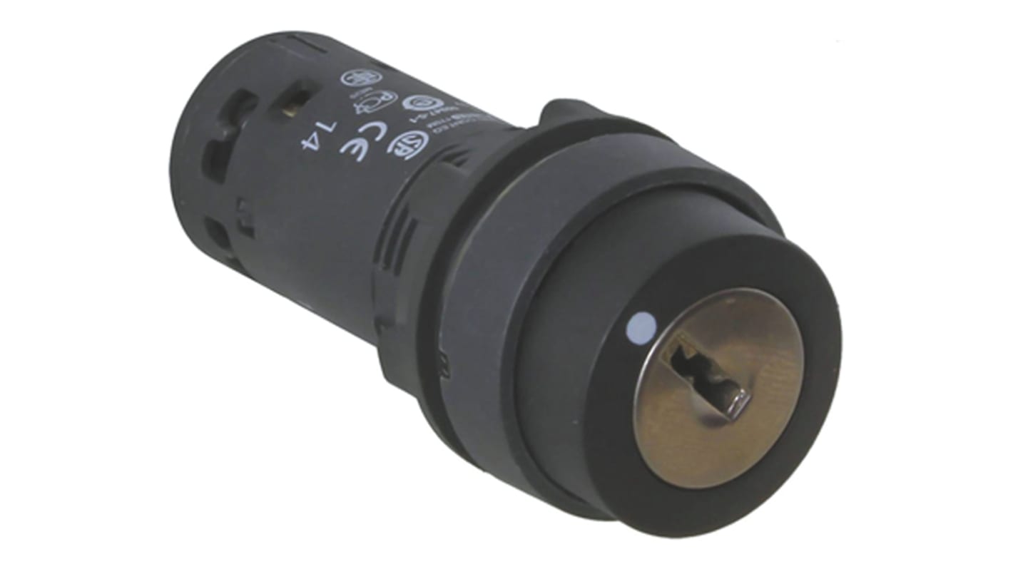 Interruttore a chiave SPST Schneider Electric XB7NG21, 2 posizioni, design ergonomico, tensione 240V c.a., 250V c.c.