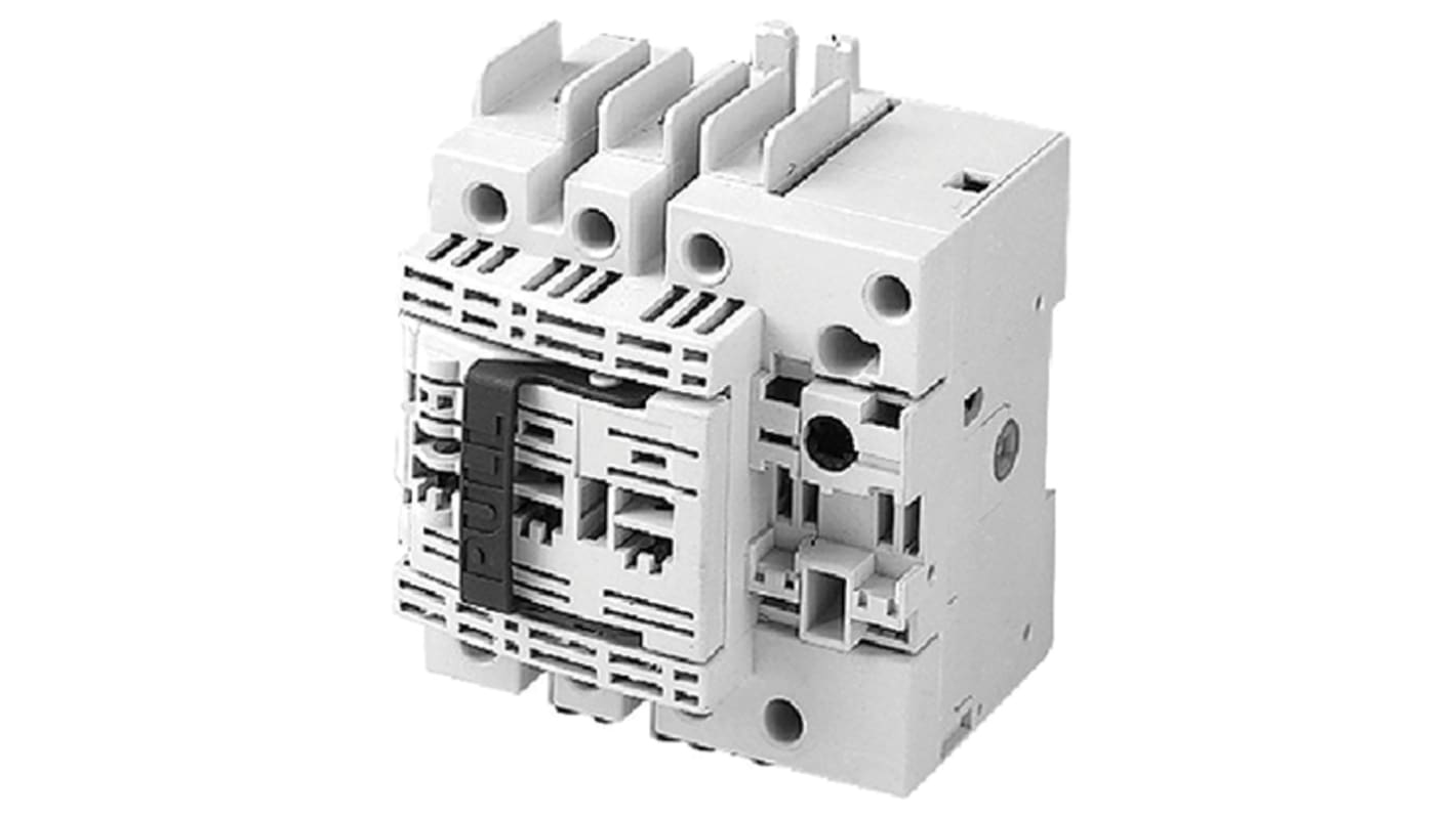 Sezionatore portafusibili Schneider Electric GS1DDU3, 3 poli, 30A, montaggio su guida DIN, temperatura operativa -20°C/+70°C.
