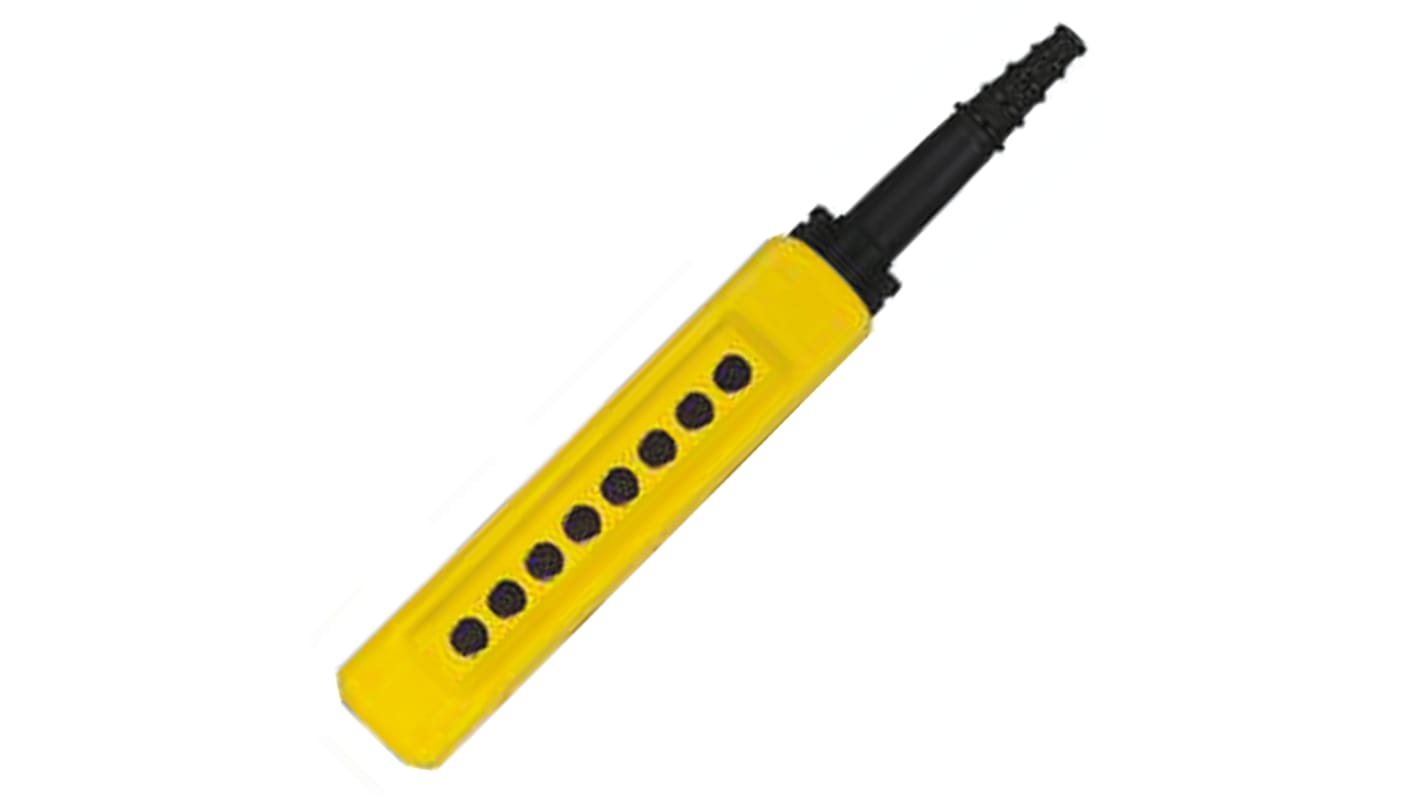 Contenitore pulsantiera Schneider Electric XACA08H7, IP65, 8 fori Ø22mm, dimensioni 80x80x70mm, materiale polipropilene.