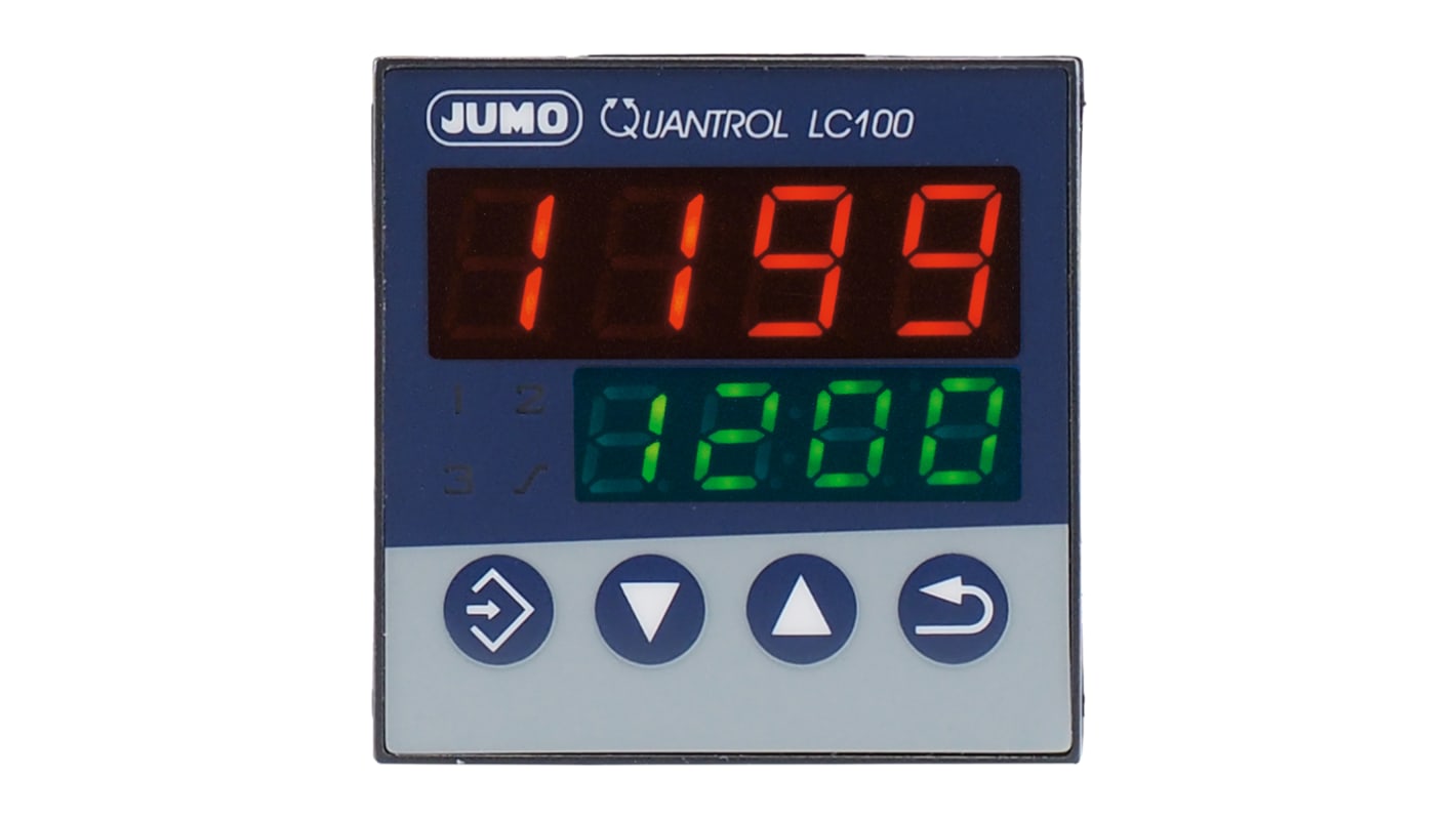 Jumo 702031/8-0000-23, termoregolatore PID QUANTROL, 48x48 mm, alimentazione 110-240 V, grado di protezione IP65.