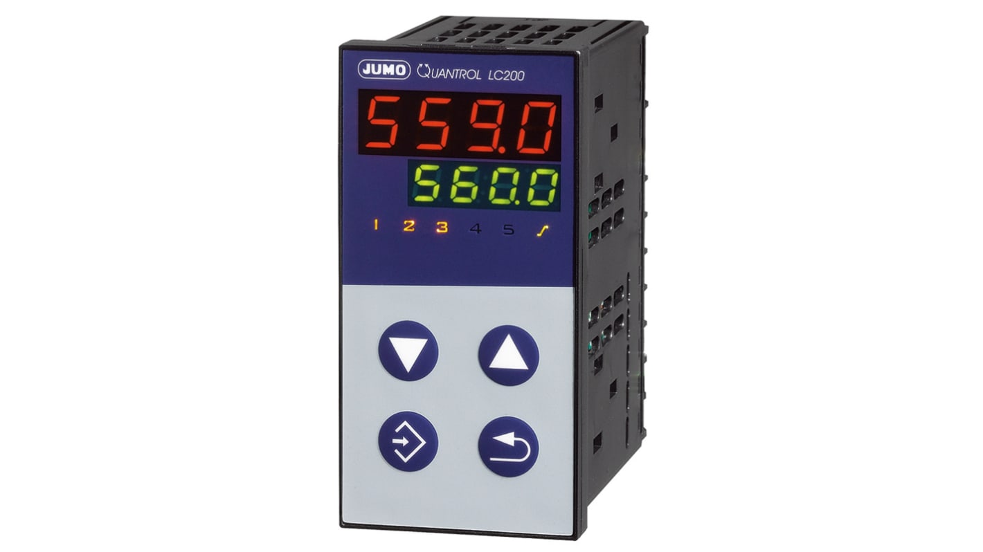 Jumo 702032/8-3100-25, termoregolatore PID QUANTROL, 48 x 96 mm, alimentazione 20-30 V, IP65, interfaccia RS485.