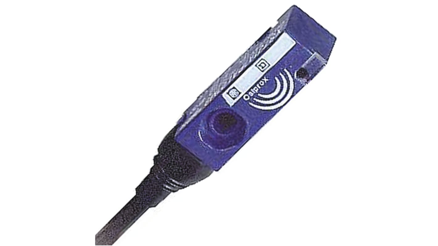 Sensore di prossimità induttivo Telemecanique Sensors XS7J1A1DAL2, rilevamento fino a 2,5 mm, montaggio a filo, dimensioni 22x8x8 mm.