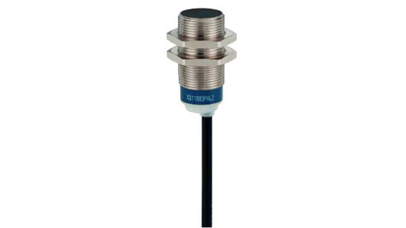 Sensore di prossimità induttivo Telemecanique XS618B1PAL5 PNP M18 x 1, rilevamento 8 mm, 12-48 V c.c. per applicazioni industriali.
